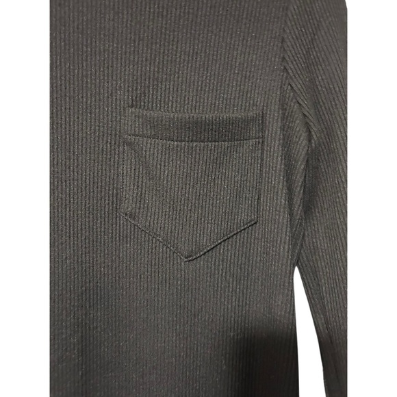 Madewell Women's Ribbed Black Long-Sleeve Pocket Tee Dress Crew Neck Size XS - Picture 4 of 4